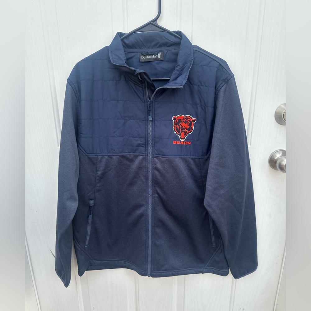 NWT Dunbrooke Navy Blue Chicago Bears Collared Full Zip Up Men’s Medium